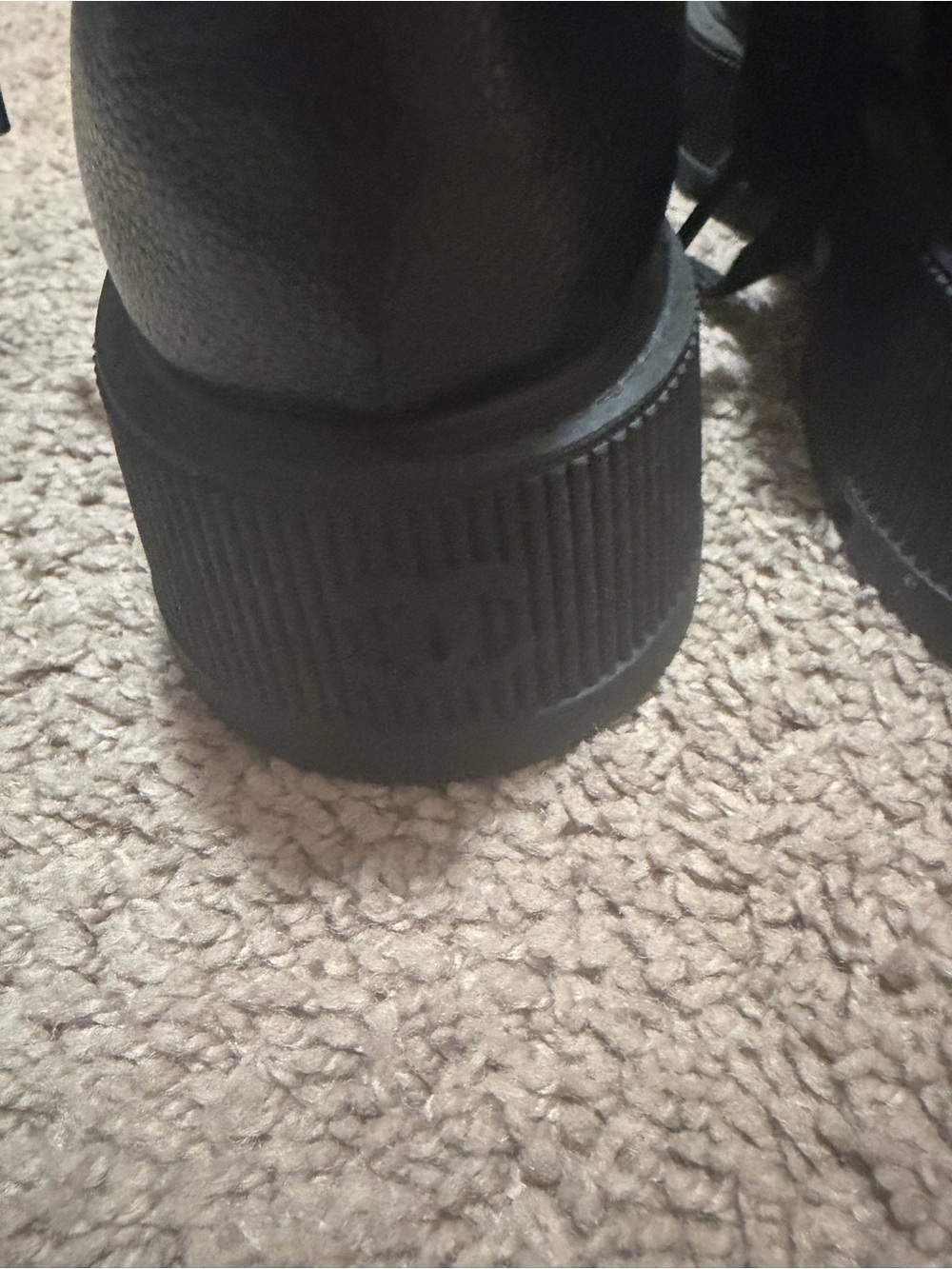 Chanel Black Leather Combat Boots Gold CC Logo Platform Lug Sole Women’s Size 9 - Picture 3 of 8